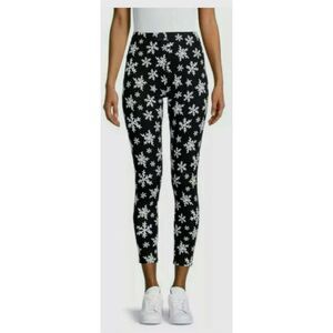 NOBO No Boundaries  Junior's Women's Ankle Leggings Snowflake LG 11-13 Black